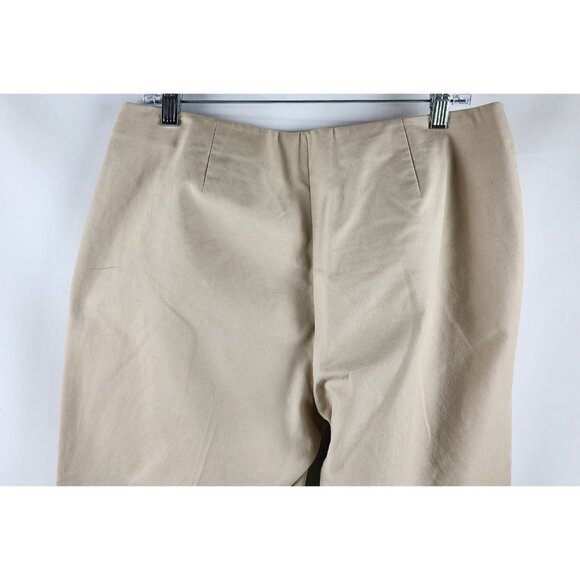 Lafayette 148 New York Pants Womens 12 Beige Side Zip Trousers - Picture 8 of 9